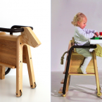 Play an Eat Saddle Seat permette ai bambini di salire in groppa grazie a una scaletta situata tra le zampe posteriori, aiutandosi (se serve) con i corrimano rivestiti in cuoio (accessori) oppure con la corda che funge da cosa di cavallo, e di sedersi comodamente a cavalcioni dell’animale.