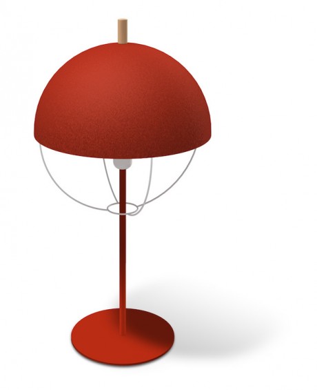 la lampada dal paralume magnetico in feltro