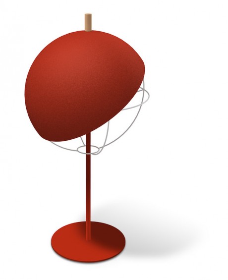 la lampada dal paralume magnetico in feltro