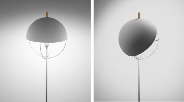 la lampada dal paralume magnetico in feltro