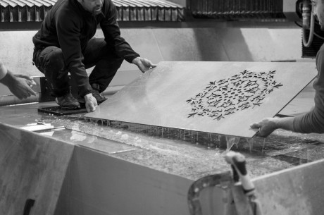 tavolo Crochet in pietra traforata