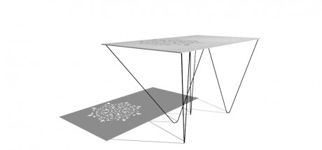 tavolo Crochet in pietra traforata