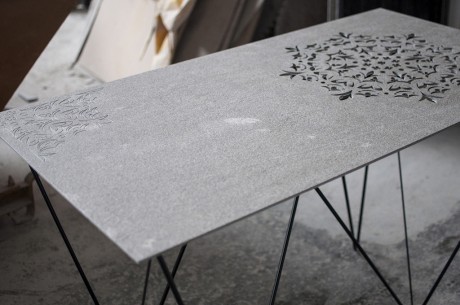 tavolo Crochet in pietra traforata