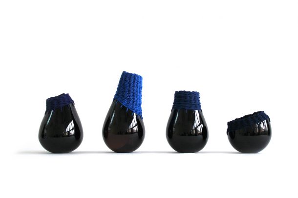 innesti: vasi in vetro e tessuto