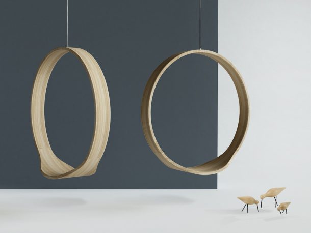 Swing, la sedia a dondolo completamente in legno