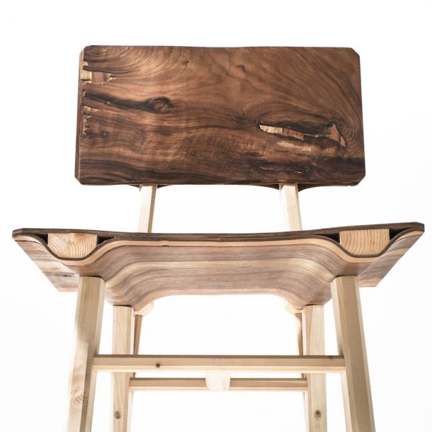 Impiallacciatura creativa su tavoli e sedie