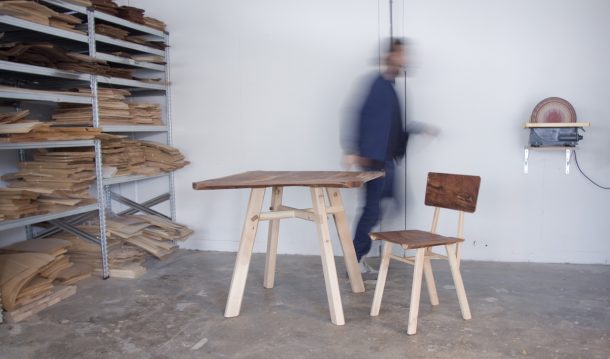 Impiallacciatura creativa su tavoli e sedie