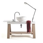 Lavabo a cavalletto per la stanza da bagno in legno