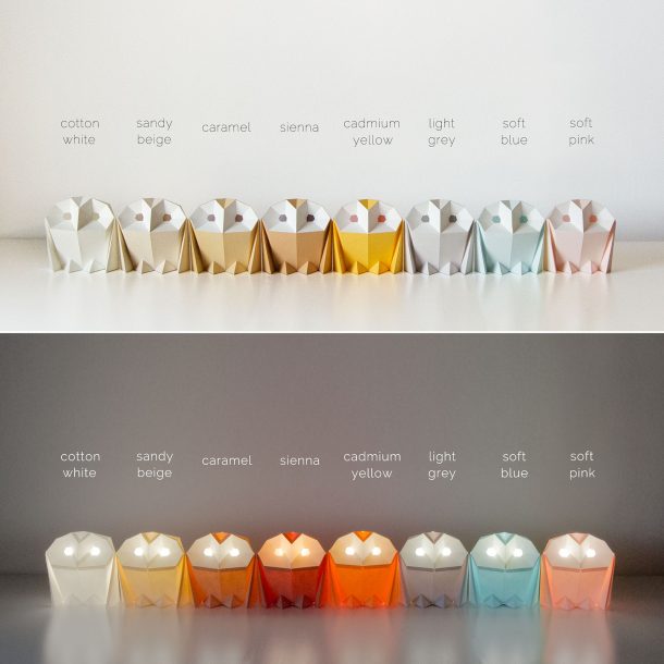 Owl paperlamp, le lampade in carta origami a forma di animale
