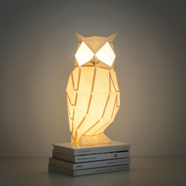 Owl paperlamp, le lampade in carta origami a forma di animale