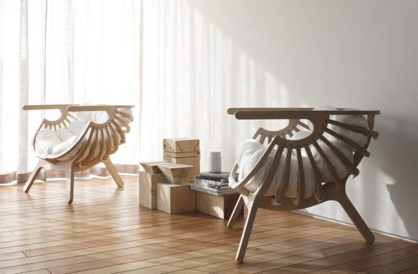 Shell lounge chair di Branca Lisboa
