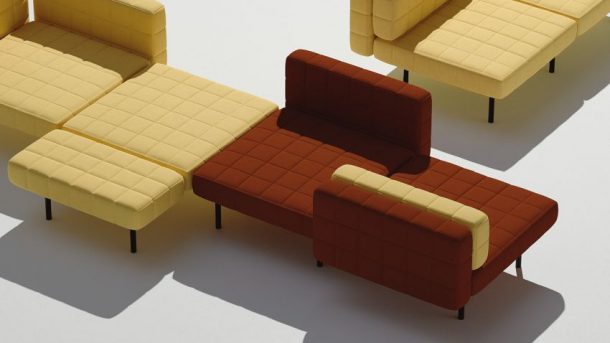 Divano Voxel sofa dello studio BIG