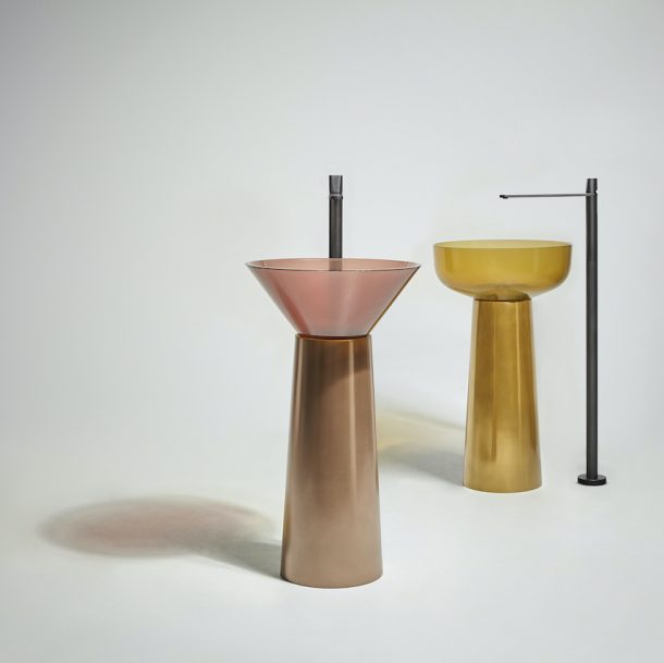 Le nuove finiture metalliche nell'arredobagno di antoniolupi