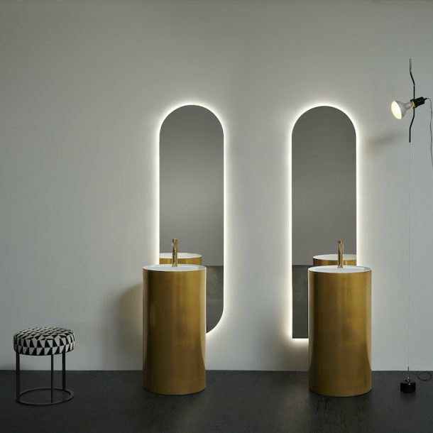 Le nuove finiture metalliche nell'arredobagno di antoniolupi