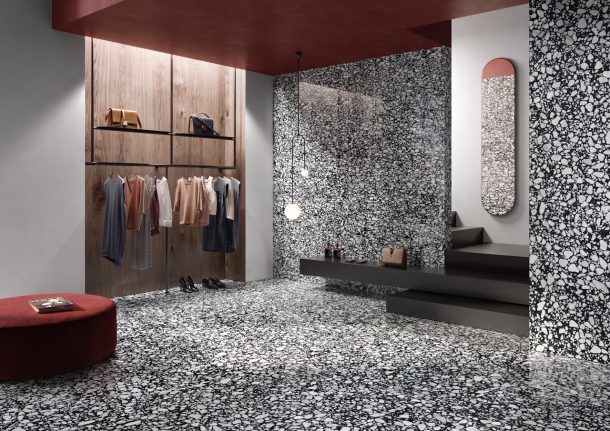 Il grès porcellanato a effetto terrazzo