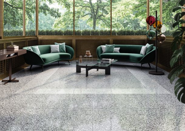 Il grès porcellanato a effetto terrazzo
