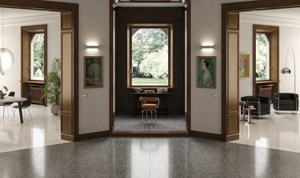 Il grès porcellanato a effetto terrazzo