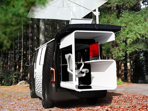Caravan NV 350 office pod concept di Nissan