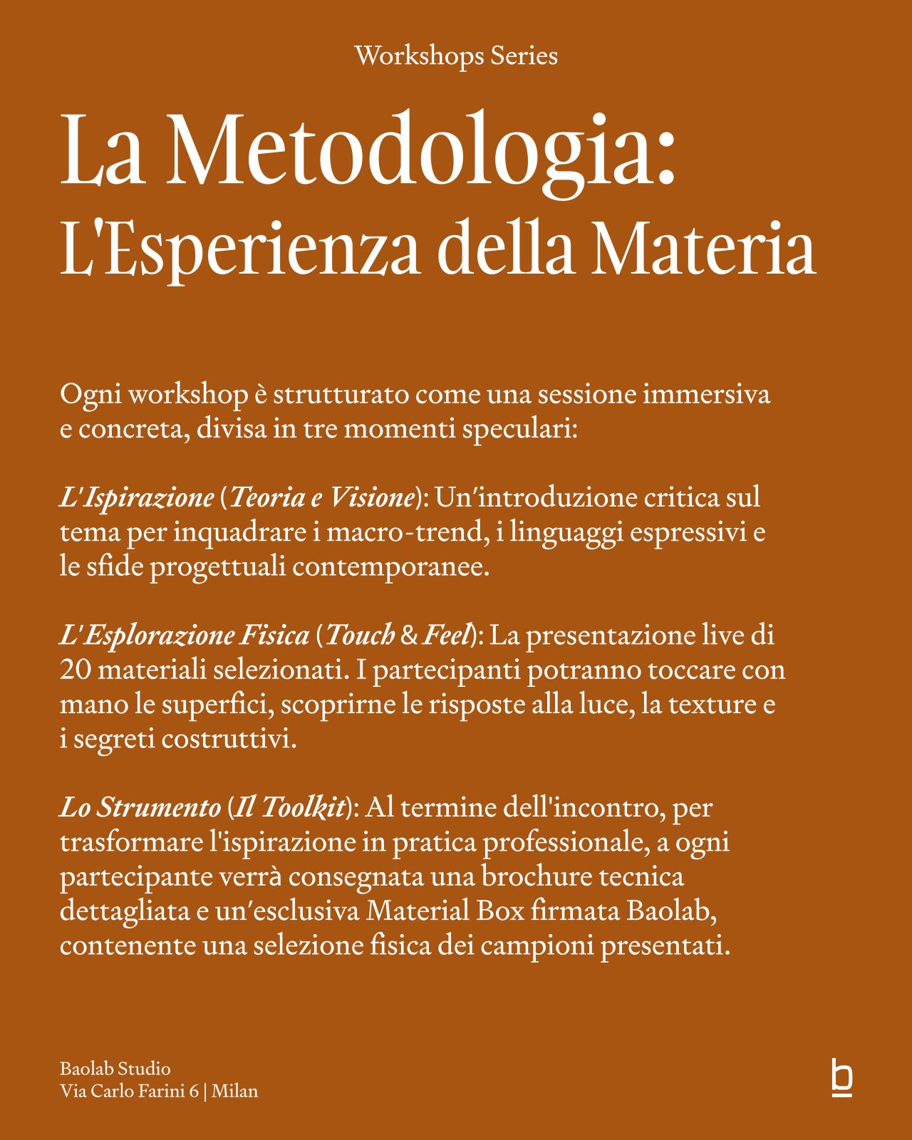 Material Sessions: tre workshop di Beolab